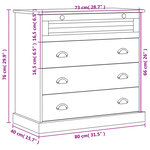 vidaXL Commode VIGO 80x40x76 cm bois massif de pin