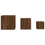 vidaXL Tables d'appoint 3 Pièces Chêne marron Bois d'ingénierie
