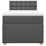 vidaXL Sommier à lattes de lit avec matelas Gris foncé 100x200cm Tissu