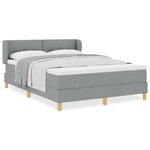 Lit à ressort vidaXL avec matelas - Gris clair  140x200 cm  Tissu