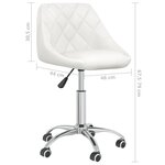 Chaise fauteuil siège pivotante de bureau informatique étude similicuir blanc 02_0024085