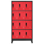 vidaXL Armoire à casiers Anthracite et rouge 90x45x180 cm Acier