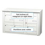 Bloc collectif leabox.com  3x2  grade 3  simple face  Extérieur  fixation murale   Blanc pur RAL 9010  finition brillante