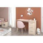 ESSENTIELLE Bureau 3 tiroirs - Décor acacia clair - L 121,2 x P 74,3 x H 55 cm