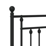 vidaXL Cadre de lit métal sans matelas avec tête de lit noir 200x200cm