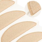 vidaXL Tapis de marches d'escalier 15 Pièces Crème 65x21x4 cm