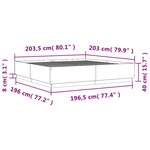vidaXL Cadre de lit sans matelas chêne sonoma 200x200 cm