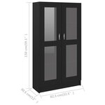 vidaXL Armoire à vitrine Noir 82 5x30 5x150 cm Bois d'ingénierie