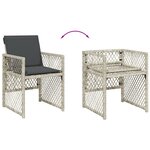 vidaXL Ensemble à manger de jardin et coussins 5 Pièces gris clair rotin