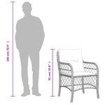 vidaXL Ensemble à manger de jardin coussins 7Pièces Noir Résine tressée