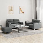 vidaXL Ensemble de canapés 3 Pièces coussins gris foncé tissu