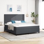 vidaXL Lit à ressorts avec matelas gris foncé
