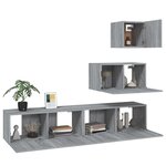 vidaXL Ensemble de meubles TV 4 Pièces Sonoma gris Bois d'ingénierie