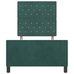 Lit vidaXL Vert Foncé 90x190 cm Velours