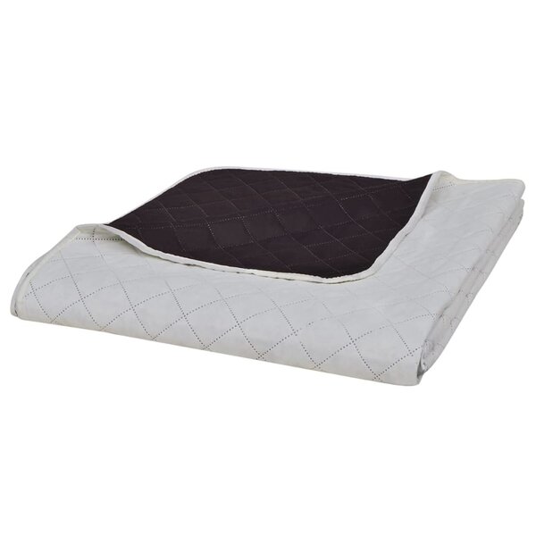 vidaXL Couvre-lit à double face matelassé Beige/Marron 230x260 cm