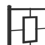 vidaXL Cadre de lit métal avec tête de lit noir 90x200 cm
