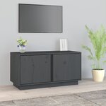 vidaXL Meuble TV Gris 80x35x40 5 cm Bois de pin massif