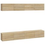 vidaXL Meubles TV muraux 4 Pièces chêne sonoma 100x30x30 cm