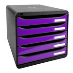 Module De Classement Big Box Plus 5 Tiroirs Iderama - Violet Brillant - Exacompta