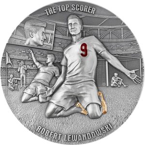 Pièce de monnaie en Argent 2000 Francs g 62.2 (2 oz) Millésime 2024 Robert Lewandowski TOP SCORER