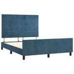 vidaXL Cadre de lit sans matelas bleu foncé 140x200 cm velours