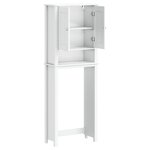 vidaXL Rangement au-dessus de la cuvette BERG blanc bois massif