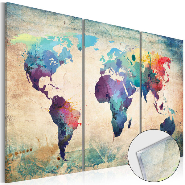 Tableau sur verre acrylique - rainbow map [glass] l x h en cm 60x40
