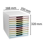 Module De Classement Modulo Black Office 10 Tiroirs Fermés - Blanc/arlequin - Exacompta