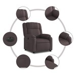 vidaXL Fauteuil inclinable électrique Marron foncé Tissu