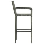 vidaXL Tabourets de bar lot de 4 gris résine tressée