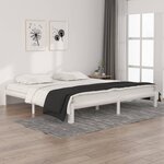 vidaXL Cadre de lit Blanc Bois de pin massif 200x200 cm