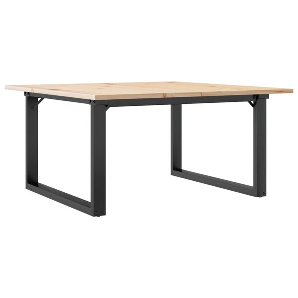vidaXL Table basse cadre en O 90x90x45 cm bois de pin massif et fonte