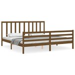 vidaXL Cadre de lit sans matelas marron miel 200x200cm bois pin massif