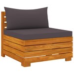 vidaXL Salon de jardin 4 Pièces avec coussins Bois d'acacia solide