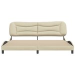 vidaXL Cadre de lit sans matelas crème 200x200 cm tissu
