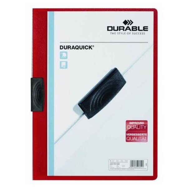 Chemise à clip DURAQUICK A4 20 Feuilles Rouge DURABLE
