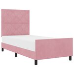 Cadre de lit vidaXL Rose 90x190 cm Velours