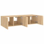 vidaXL Meubles TV muraux lumières LED 2 Pièces chêne sonoma 60x35x31 cm