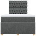 vidaXL Sommier à lattes de lit avec matelas Gris foncé 120x200cm Tissu