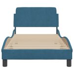 vidaXL Cadre de lit avec tête de lit bleu 90x190 cm velours