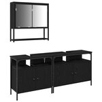 vidaXL Ensemble de meubles de salle de bain 3 pièces Chêne noir Bois d'ingénierie