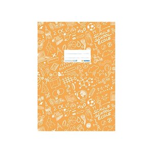 Protège-cahier Schoolydoo A4 polypro avec etiquette Orange HERMA