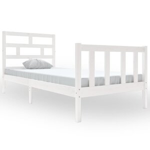 vidaXL Cadre de lit Blanc Bois de pin massif 90x200 cm