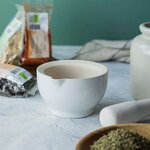 Mortier et pilon en grès blanc + Rhizome de curcuma - 30 g