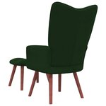 vidaXL Chaise de relaxation avec repose-pied Vert foncé Velours