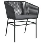 vidaXL Ensemble de salle à manger de jardin 5 pièces avec coussins en poly rattan noir