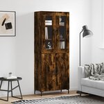 vidaXL Buffet haut Chêne fumé 69 5x34x180 cm Bois d'ingénierie