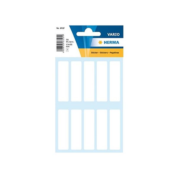 Etui 70 étiquettes multi-usages 13 x 50 mm blanc herma