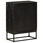 vidaXL Commode noir 55x30x76 cm bois massif de manguier et fer