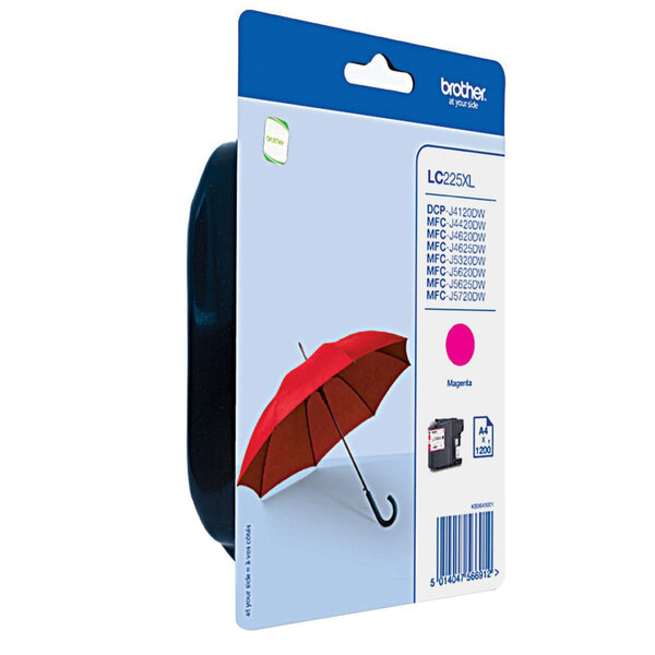 Brother lc-225xl ink car. Magenta blis lc-225xl cartouche dencre magenta haute capacite 1-pack blister sans alarme